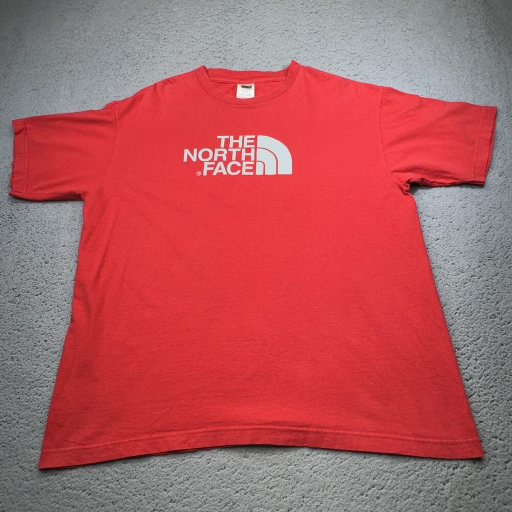The North Face Shirt Mens Large Red Big Logo Short Sleeve Crewneck Graphic TNF